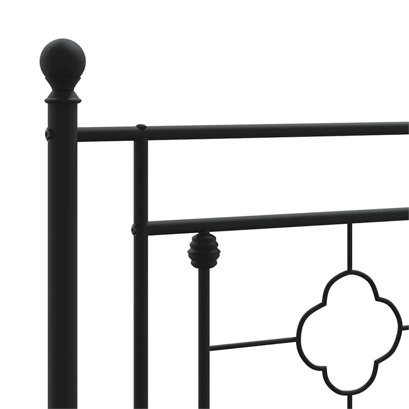 Pemberly Row Contemporary Powder-Coated Steel King Bed Frame in Black