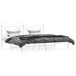 Pemberly Row Powder-Coated Steel King/Double Bed Frame in White