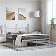 Pemberly Row Powder-Coated Steel King/Double Bed Frame in White