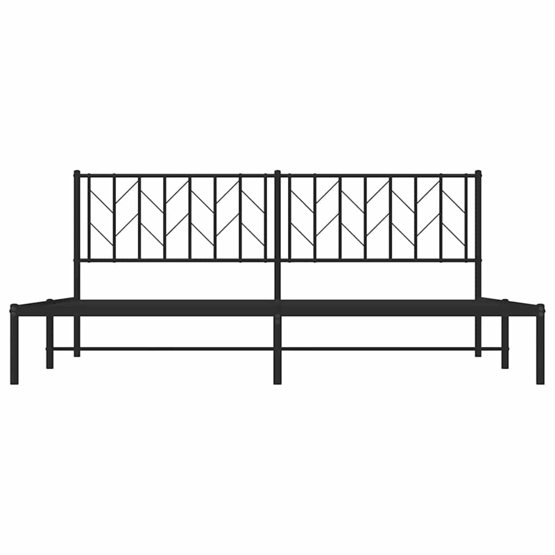 Pemberly Row Powder-Coated Steel King/Double Bed Frame in Black