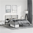 Pemberly Row Powder-Coated Steel King/Double Bed Frame in Black