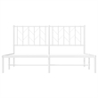 Pemberly Row Modern Rectangular Steel King Bed Frame in White