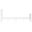 Pemberly Row Modern Rectangular Steel King Bed Frame in White
