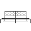 Pemberly Row Powder-Coated Steel King/Double Bed Frame in Black