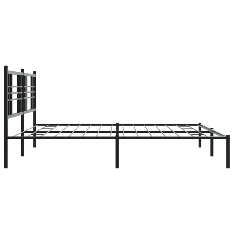 Pemberly Row Powder-Coated Steel King/Double Bed Frame in Black