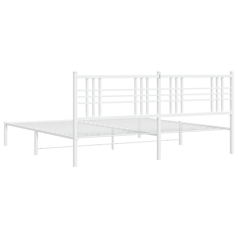 Pemberly Row Powder-Coated Steel King/Double Bed Frame in Black