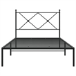 Pemberly Row Contemporary Powder-Coated Steel Twin Bed Frame in Black