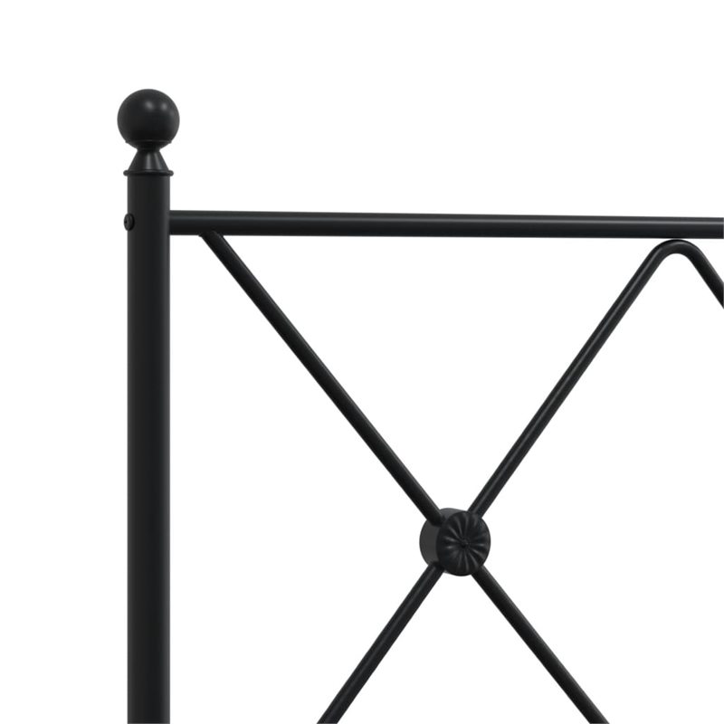 Pemberly Row Contemporary Powder-Coated Steel Twin Bed Frame in Black