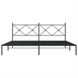 Pemberly Row Powder-Coated Steel King/Double Bed Frame in Black