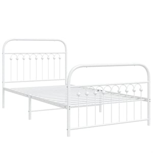 Pemberly Row Contemporary Engineered wood Twin Bed Frame in White