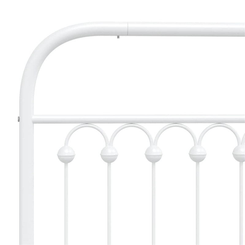 Pemberly Row Rectangular Powder-Coated Steel Full Bed Frame in White