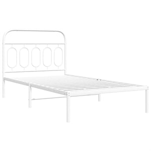 Pemberly Row Contemporary Engineered wood Twin Bed Frame in White