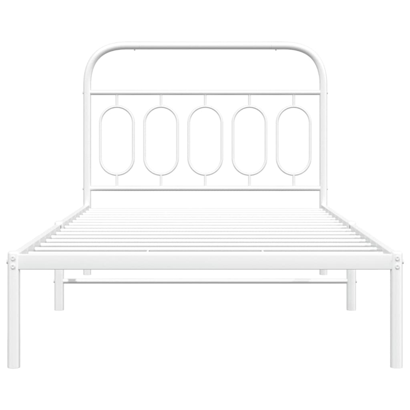 Pemberly Row Contemporary Engineered wood Twin Bed Frame in White