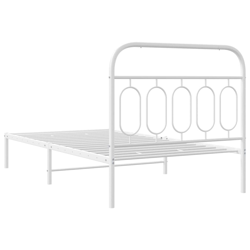 Pemberly Row Contemporary Engineered wood Twin Bed Frame in White