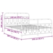 Pemberly Row Modern Rectangular Steel King Bed Frame in White
