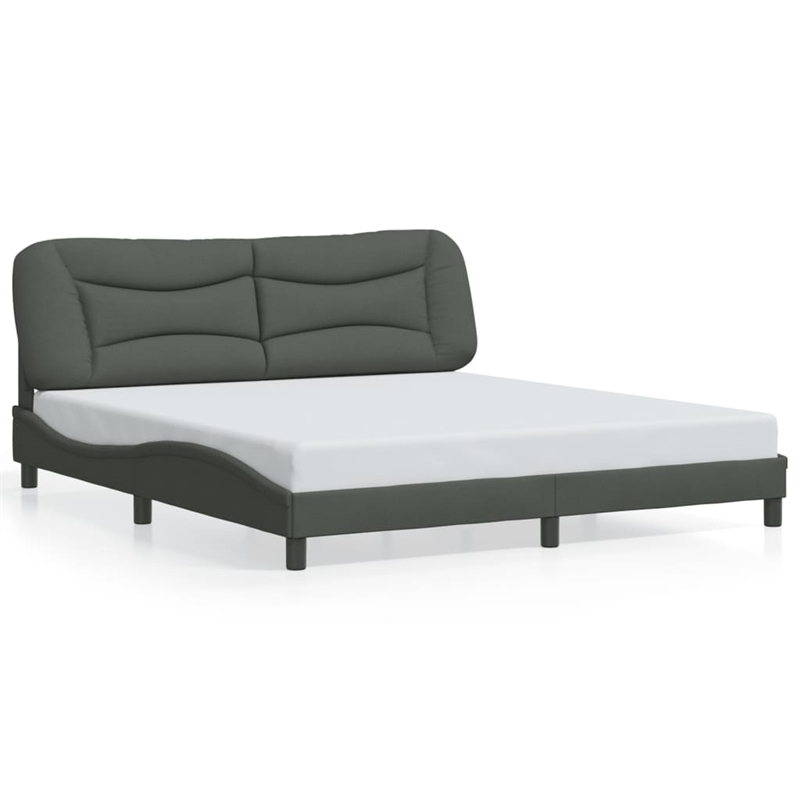 Pemberly Row Contemporary Modren King Bed Frame in Dark Gray