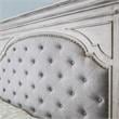 Pemberly Row Set of 3 - Rustic Ivory Upholstered Panel Queen Bed & 2 Nightstands