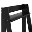 Pemberly Row Modern Solid Wood 3-Shelves Ladder Bookcase in Black