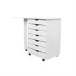 Pemberley Row Solid Pine White Utility Cart Rectangular Removable Drawers 41.6