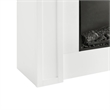 Pemberly Row Solid Wood and Glass Landscape Electric Fireplace in White & Brown