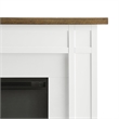 Pemberly Row Solid Wood and Glass Landscape Electric Fireplace in White & Brown