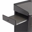 Pemberly Row Metal Lectern with Sound and Handheld Mic in Charcoal