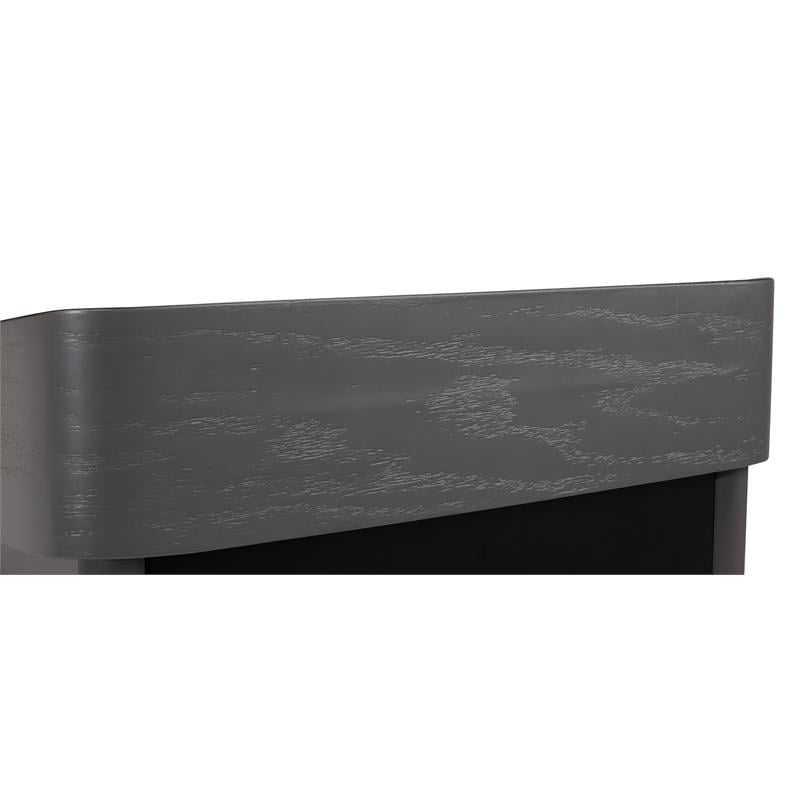 Pemberly Row Metal Lectern with Sound and Handheld Mic in Charcoal