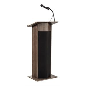 Pemberly Row 30W Apm Modern Wood Power Plus Lectern in Ribbonwood Brown