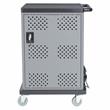 Pemberly Row Modern Metal Duet Charging Cart with Storage in Black