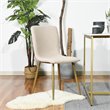 Pemberly Row Fabric and Metal Dining Chairs in Beige (Set of 4)