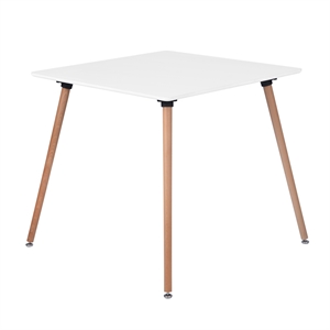 Pemberly Row 31.5&quot Dining Table ith Solid Wood Square Legs in White