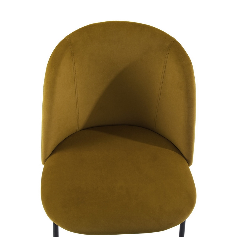 Pemberly Row Contemporary Yellow Fabric Dining Chairs (Set of 2)