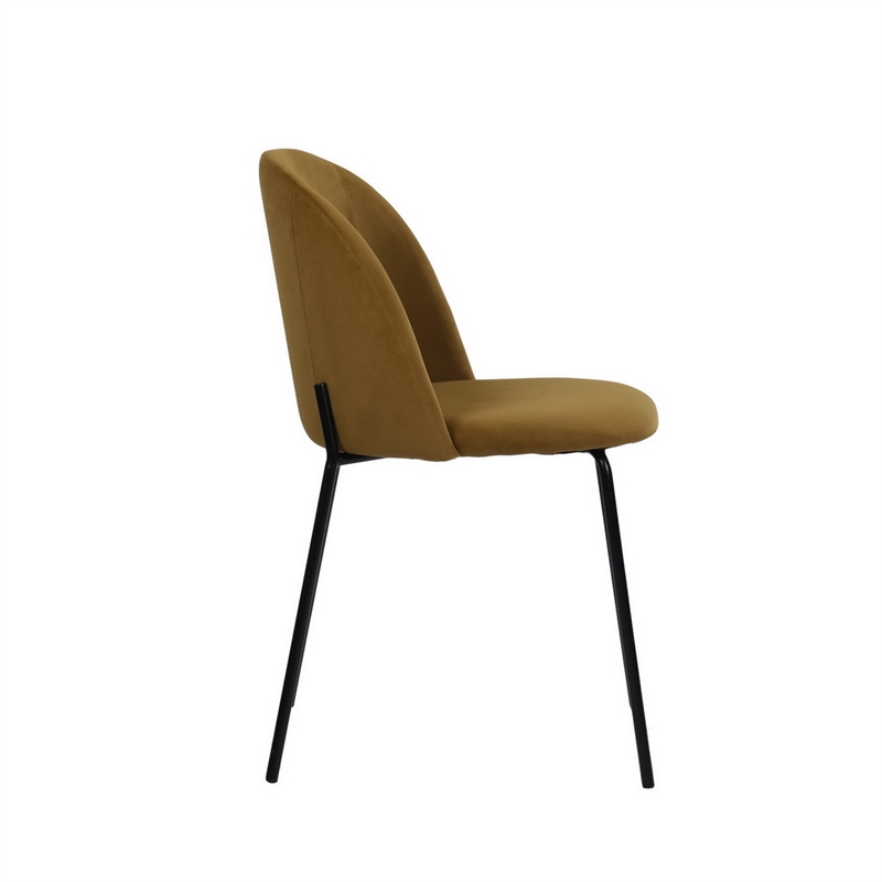 Pemberly Row Contemporary Yellow Fabric Dining Chairs (Set of 2)