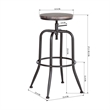 Pemberly Row Set of 2 Swivel Barstools Adjustable Height-Vintage Brown