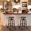 Pemberly Row Set of 2 Swivel Barstools Adjustable Height-Vintage Brown