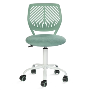 Pemberly Row Teen Fabric Task Chair with Breathable Mesh Backrest in Aqua