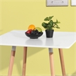 Pemberly Row Modern Square Dining Table with White Top and Natural Wood Legs