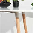 Pemberly Row Modern Square Dining Table with White Top and Natural Wood Legs