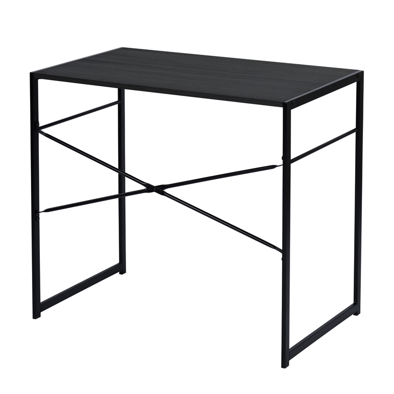 Pemberly Row Black Modern Minimalist Style Compact Industrial Computer Desk