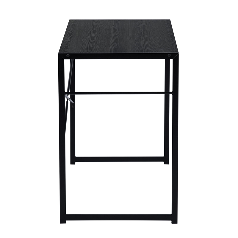 Pemberly Row Black Modern Minimalist Style Compact Industrial Computer Desk