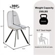 Pemberly Row Contemporary Swivel Dining Chair Set of 4-Beige
