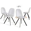 Pemberly Row Contemporary Swivel Dining Chair Set of 4-Beige