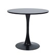 Pemberly Row Modern Black Round Dining Table with MDF Table Top