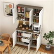Pemberly Row Modern Kitchen Pantry Cabinet with LED Lighting