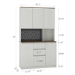Pemberly Row Modern Kitchen Pantry Cabinet with LED Lighting