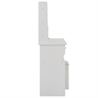 Pemberly Row Modern Vanity Desk with Mirror and Storage Shelves-White
