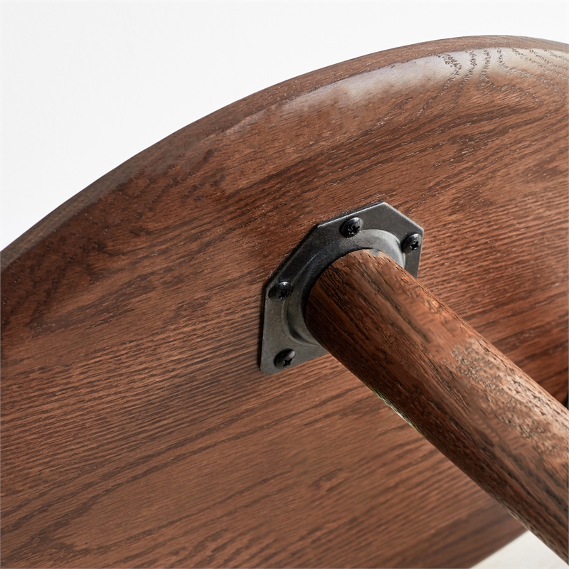 Pemberly Row Mid-Century Modern Wooden Side Walnut Table with Round Top