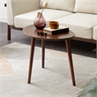 Pemberly Row Mid-Century Modern Wooden Side Walnut Table with Round Top