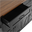Pemberly Row Rolling Kitchen Island with Storage and Drop-Leaf Countertop Black