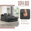 Pemberly Row Convertible lazy Sofa Bed with Adjustable Backrest Dark Gray